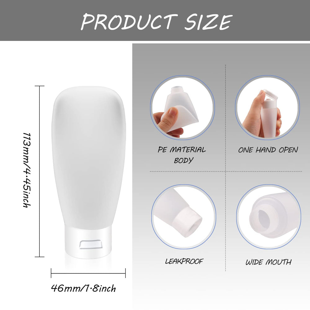 Cositina: tubes translucides 60 ml, bouchon clapet, pratique en déplacement.