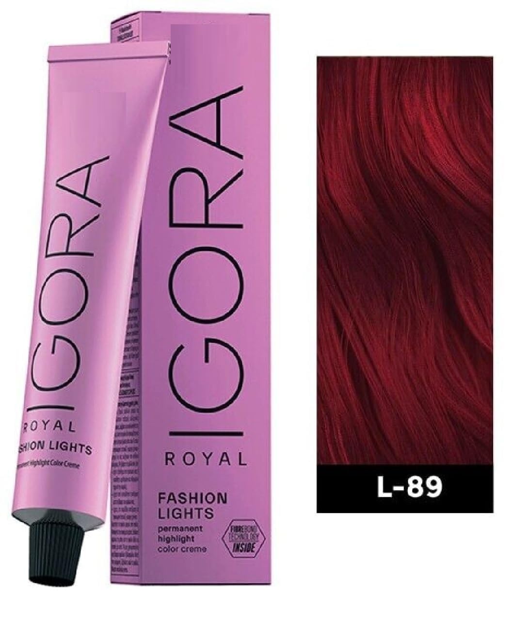 Cosletic IG-ORA Royal Fashion Lights L-89 Red Violet, sur cheveux, effet haute couleur durable et éclat.