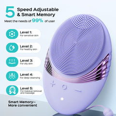 COSLUS brosse visage silicone autonomie de 50 jours pour usage nomade.