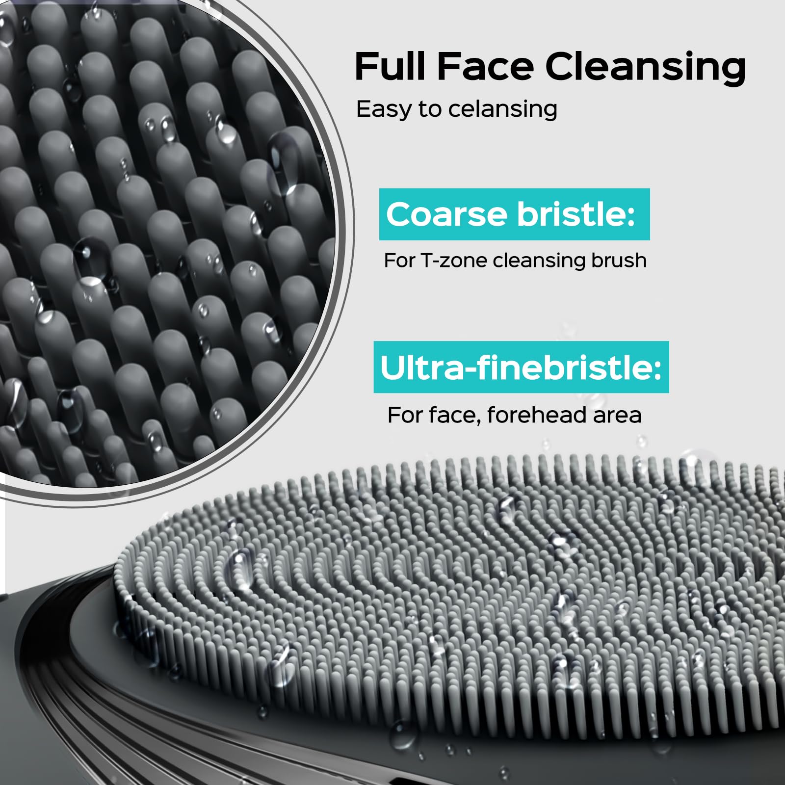 COSLUS brosse visage silicone poils densifiés ciblant les contours du visage