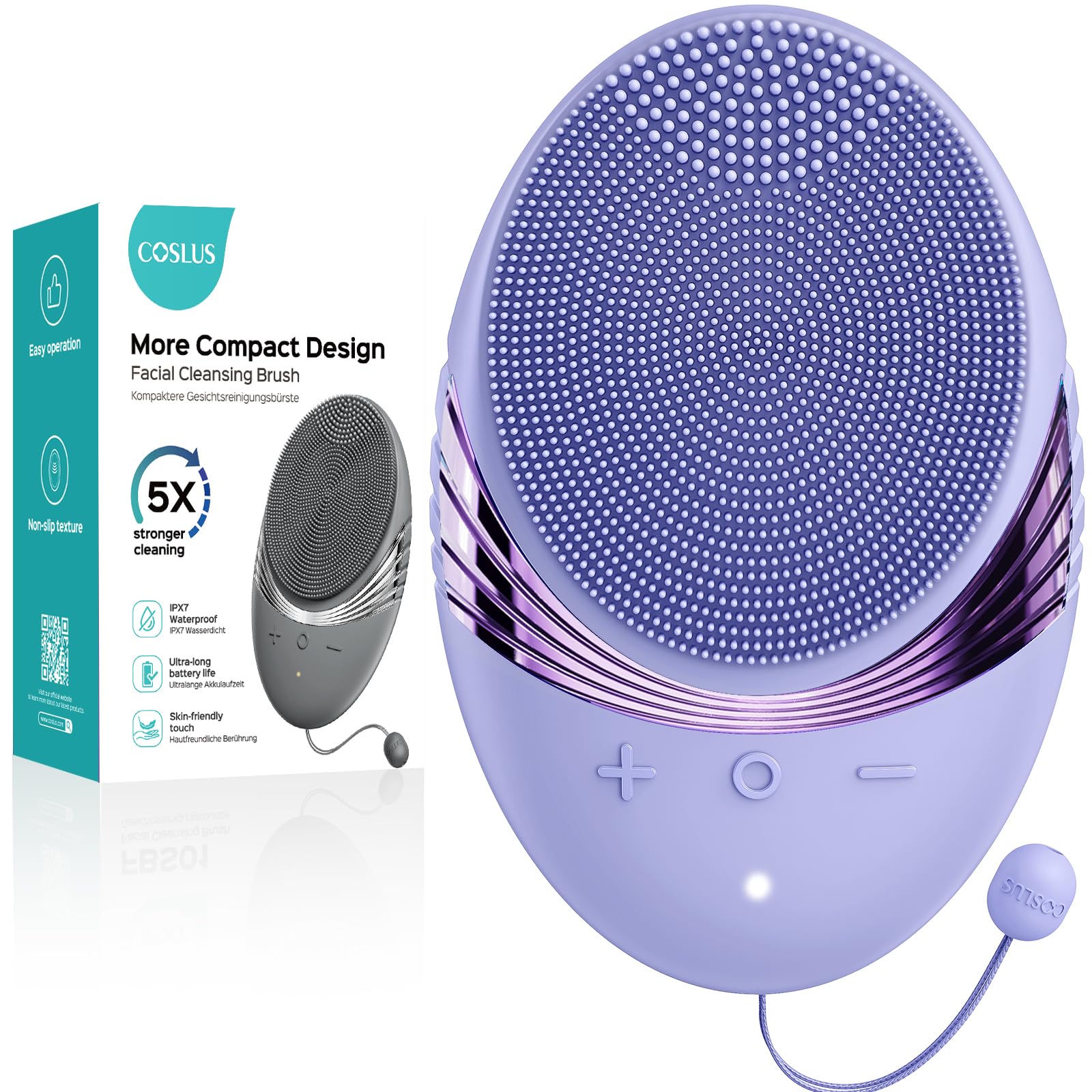 COSLUS brosse visage en silicone pour un nettoyage profond des pores.