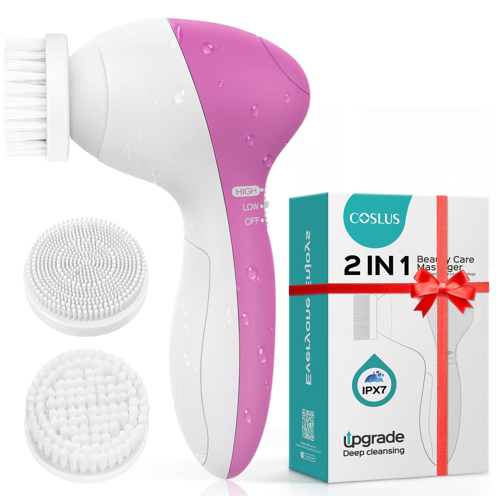 COSLUS brosse-visage-silicone: nettoyage délicat pour peau sensible.