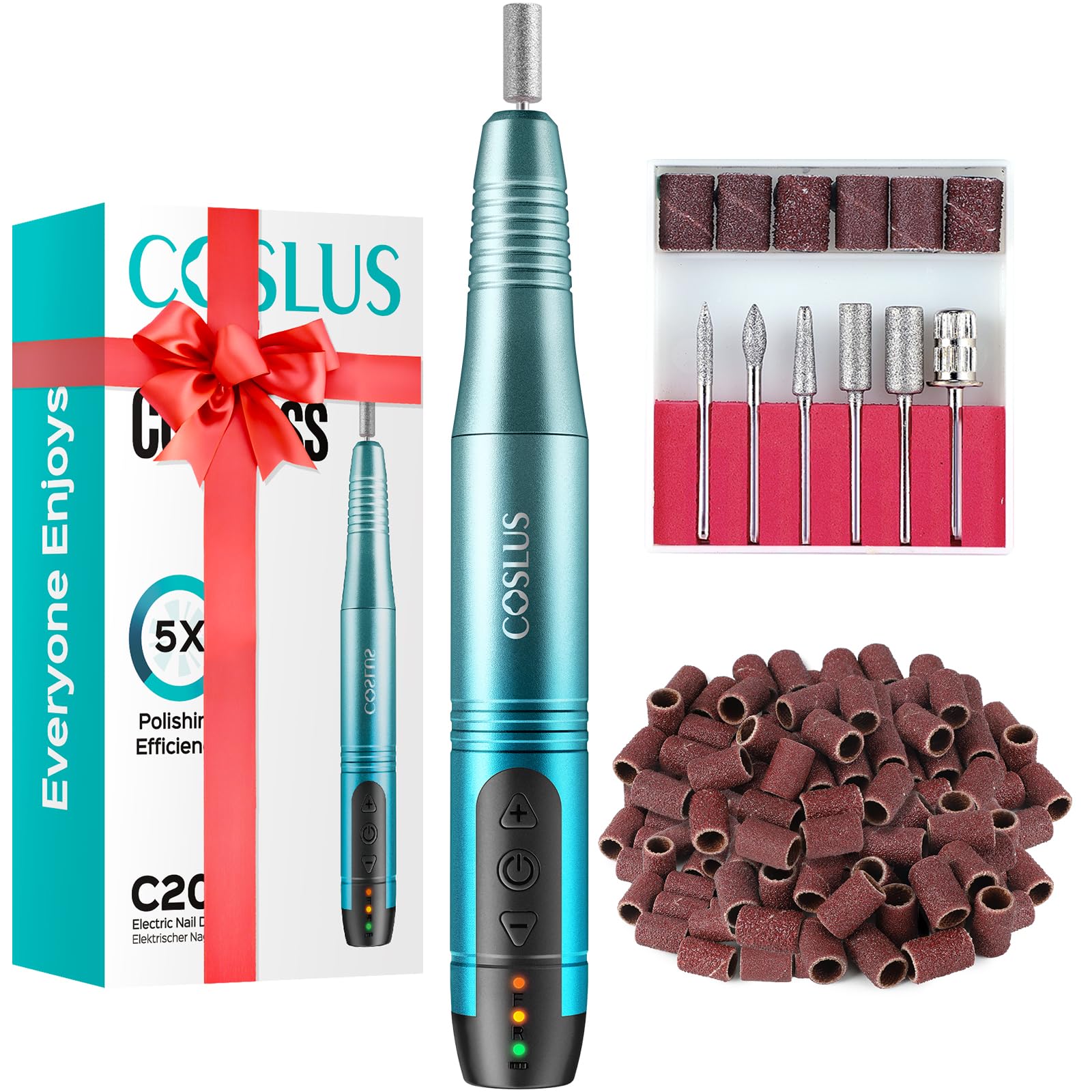 COSLUS meule électrique portable pour ongles, précision professionnelle à domicile.