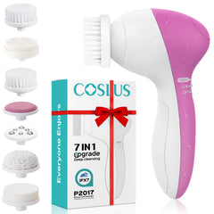 COSLUS Brosse visage silicone 7 en 1 pour nettoyage en profondeur.