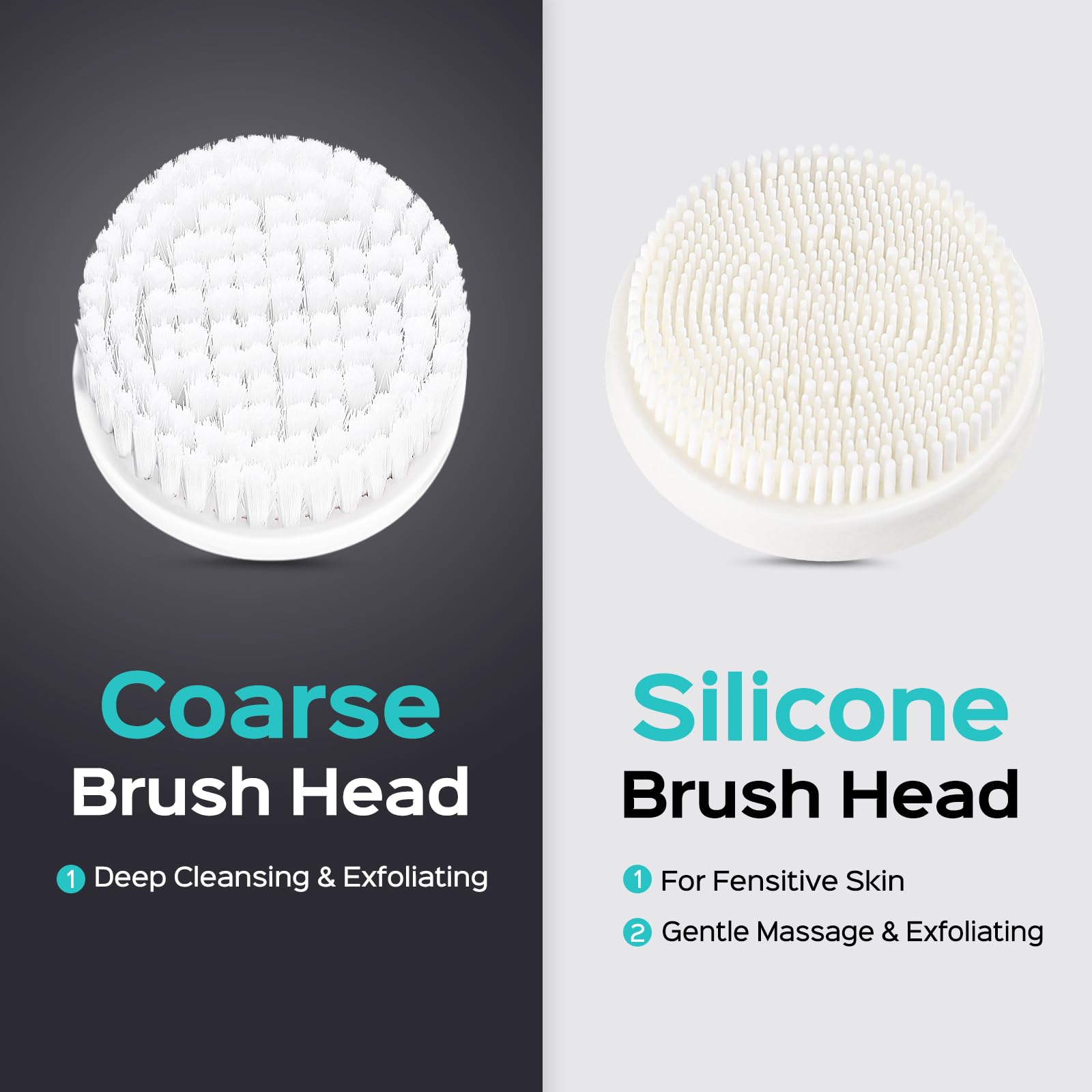 COSLUS têtes-brosse interchangeable, soin visage et barbe modulables.