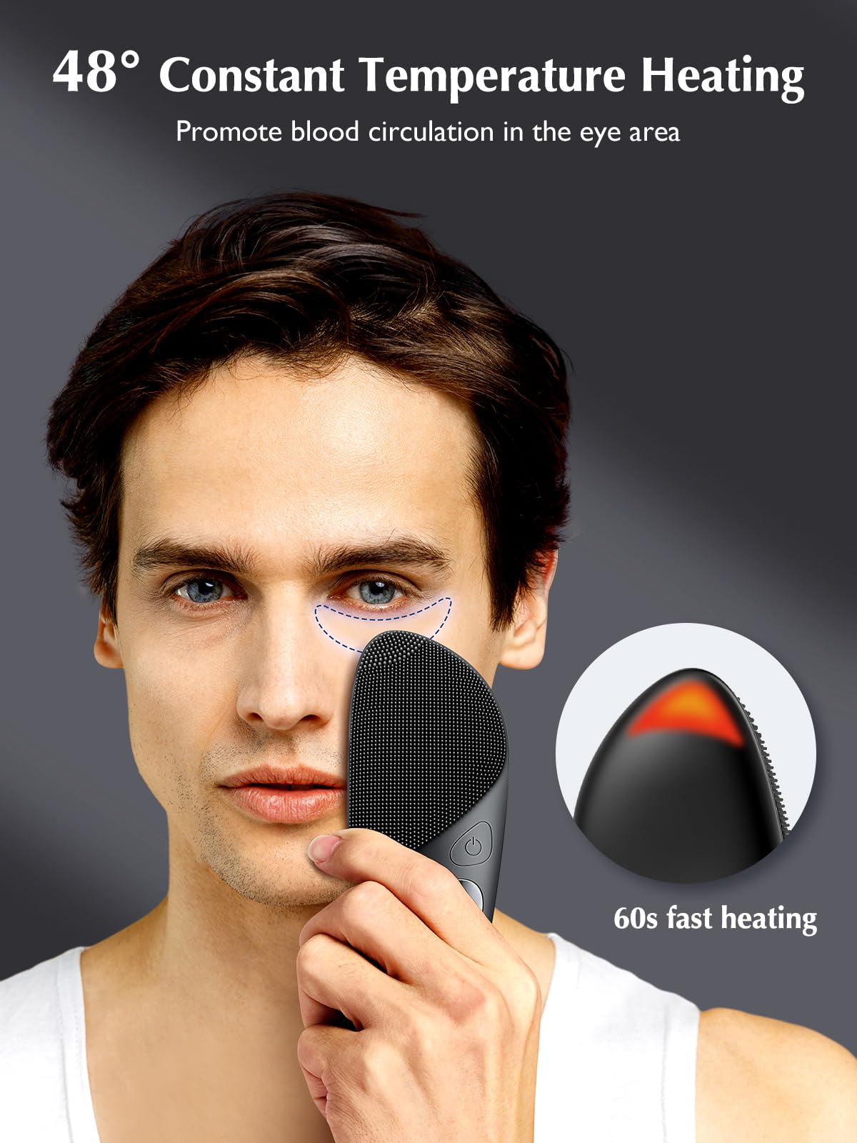 COSLUS zone-nez-yeux brins silicone, nettoie T-zone et contours des yeux en douceur.