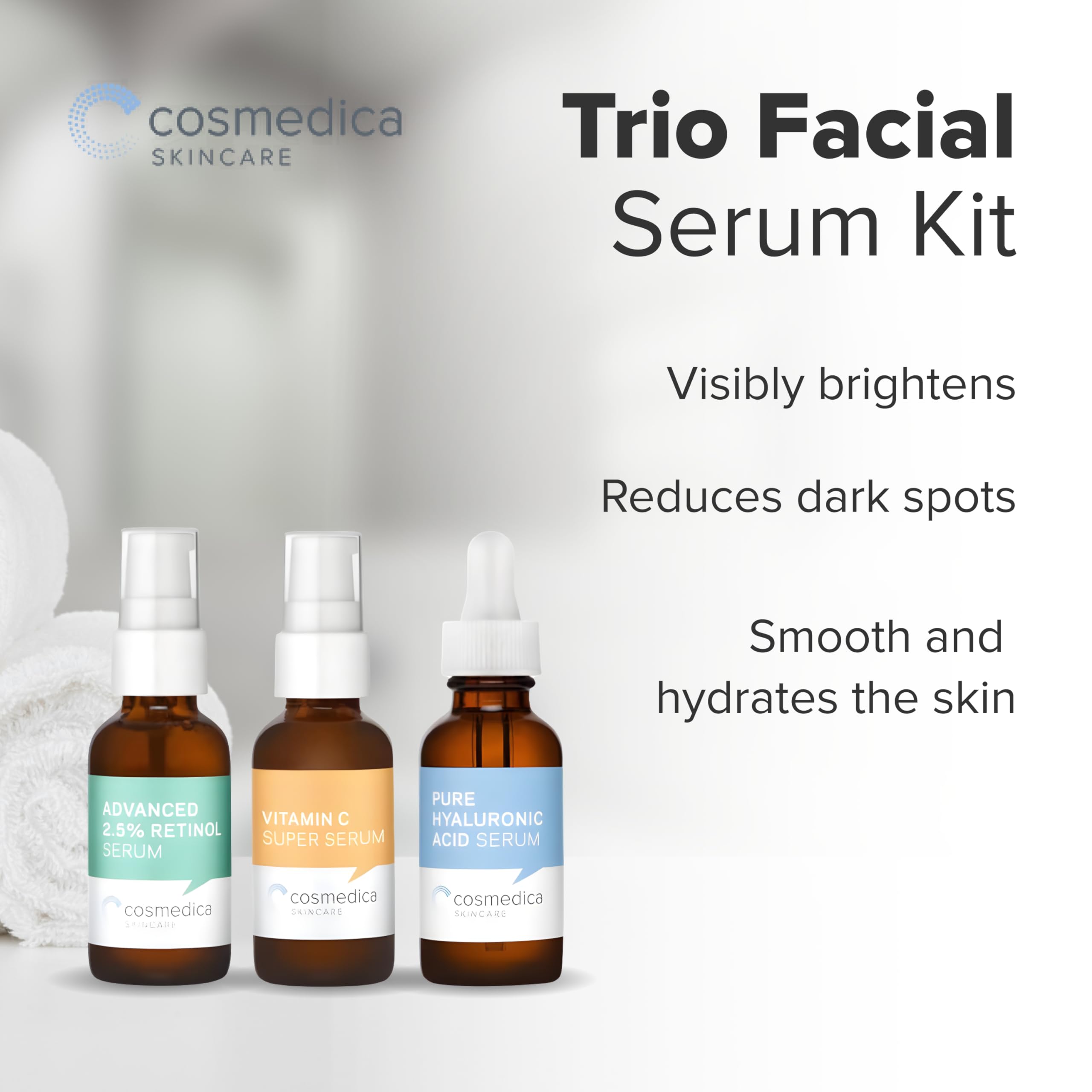 Cosmedica Skincare bouteille sérum hyaluronique: douceur et souplesse