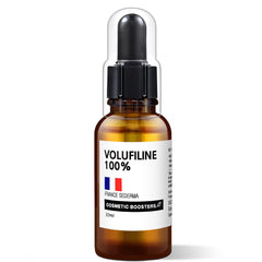 Volufiline COSMETIC BOOSTERS : bouteille 30 ml pour visage et corps, application aisée.