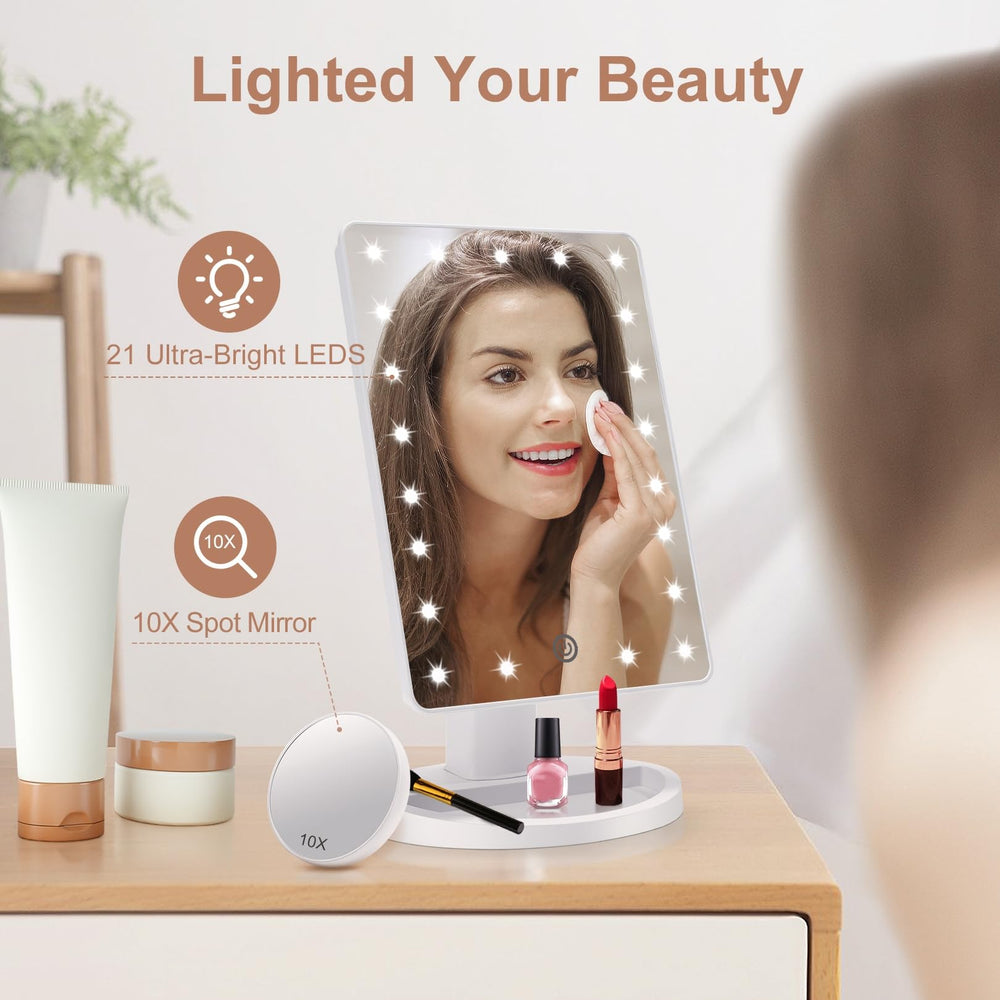 COSMIRROR miroir portable blanc adapté à la salle de bains ou bureau