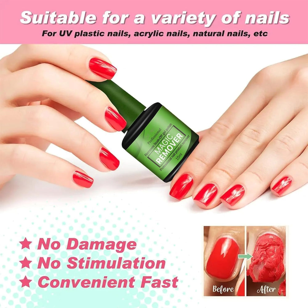 COSMOO dissolvant gel vernis gel 15ml 2pcs application rapide sur ongles