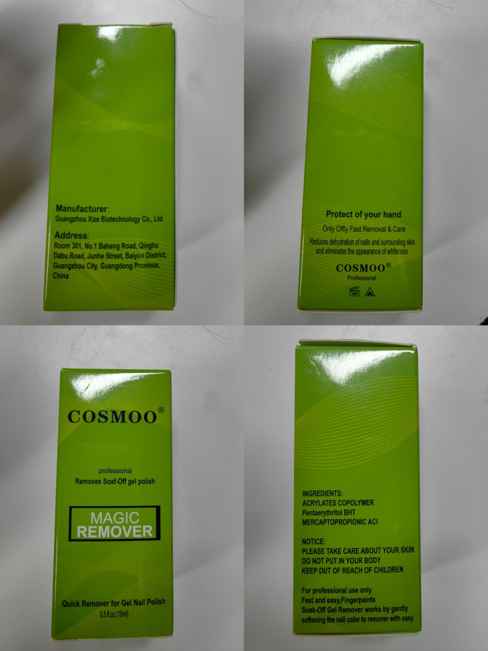 COSMOO dissolvant gel vernis 15ml flacon clair et dosage facile