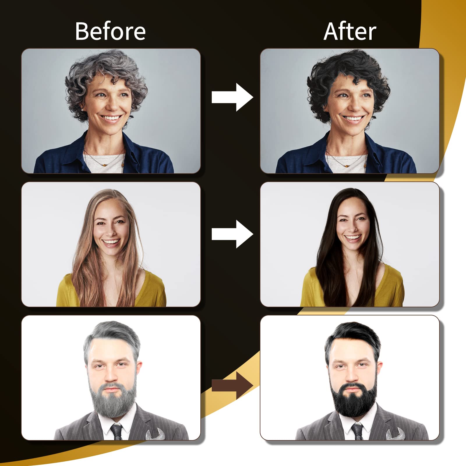 COSMTEK Shampoing couleur noire – barbe avec teinte homogène et discrète.