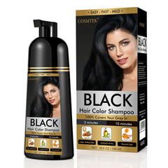 COSMTEK Shampoing couleur noire – bouteille, application facile et couleur durable.
