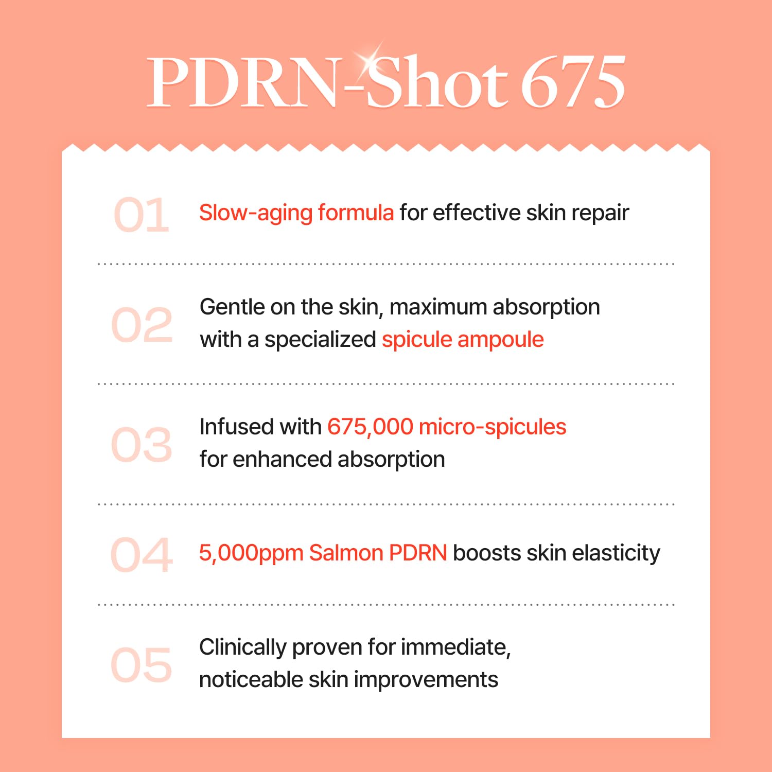 COSNORI PDRN-Shot 675 : diffusion active des actifs grâce aux micro-spicules