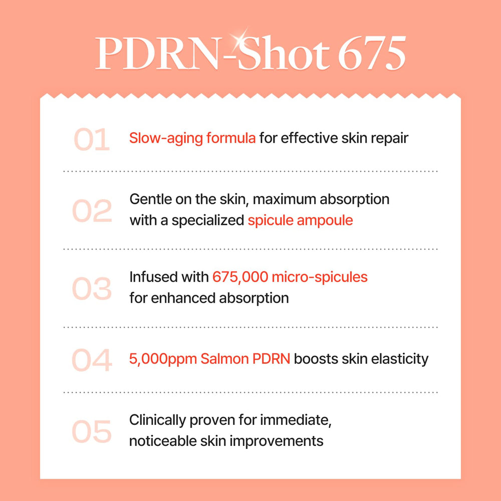 COSNORI PDRN-Shot 675 : diffusion active des actifs grâce aux micro-spicules