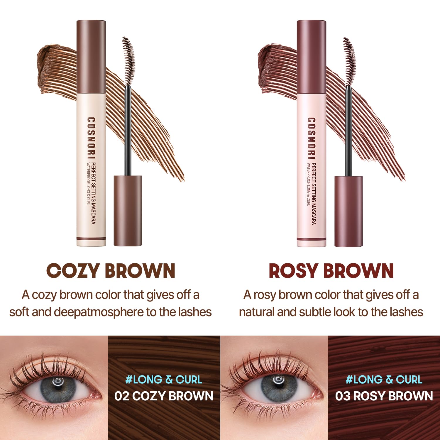 COSNORI Perfect Setting Mascara, formule imperméable pour une tenue journee.
