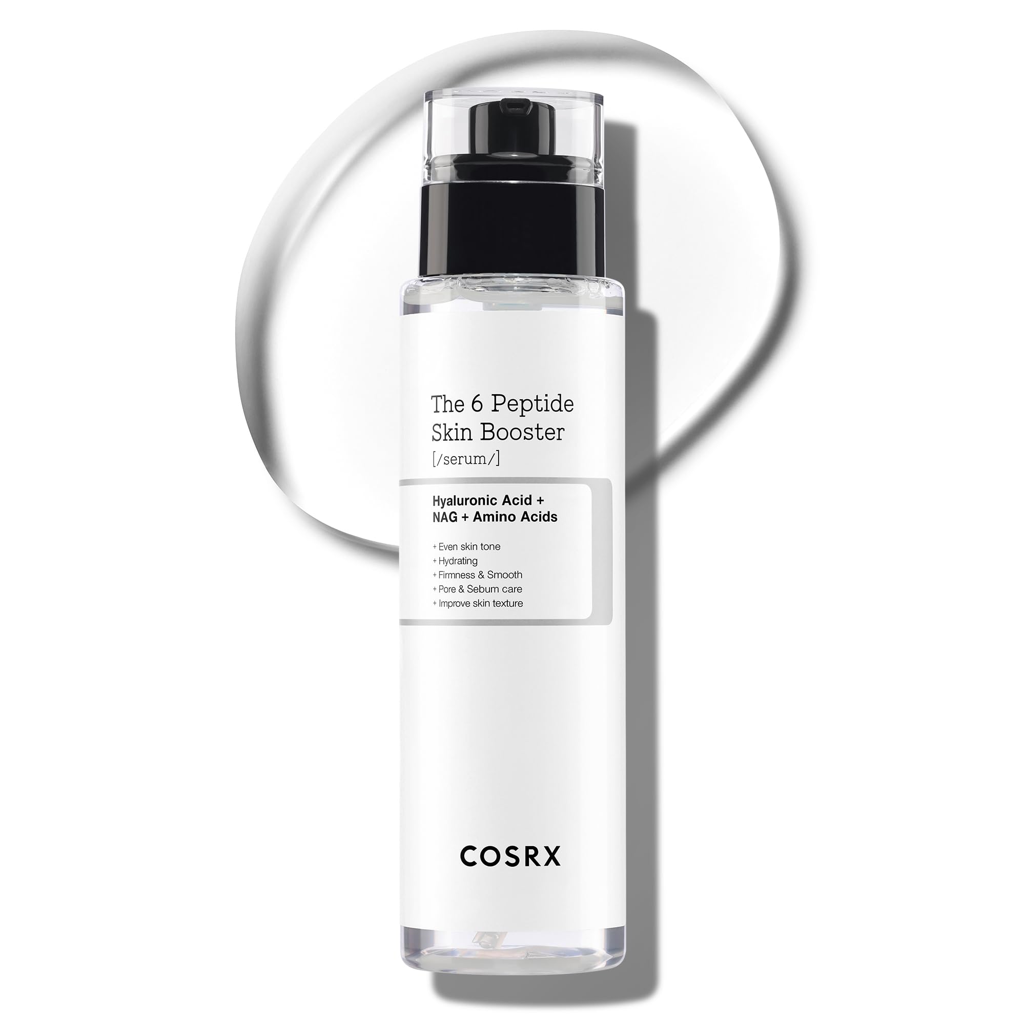 COSRX 6X Peptide Collagen Booster Toner Serum : bouteille-pompe, hydratation et éclat.