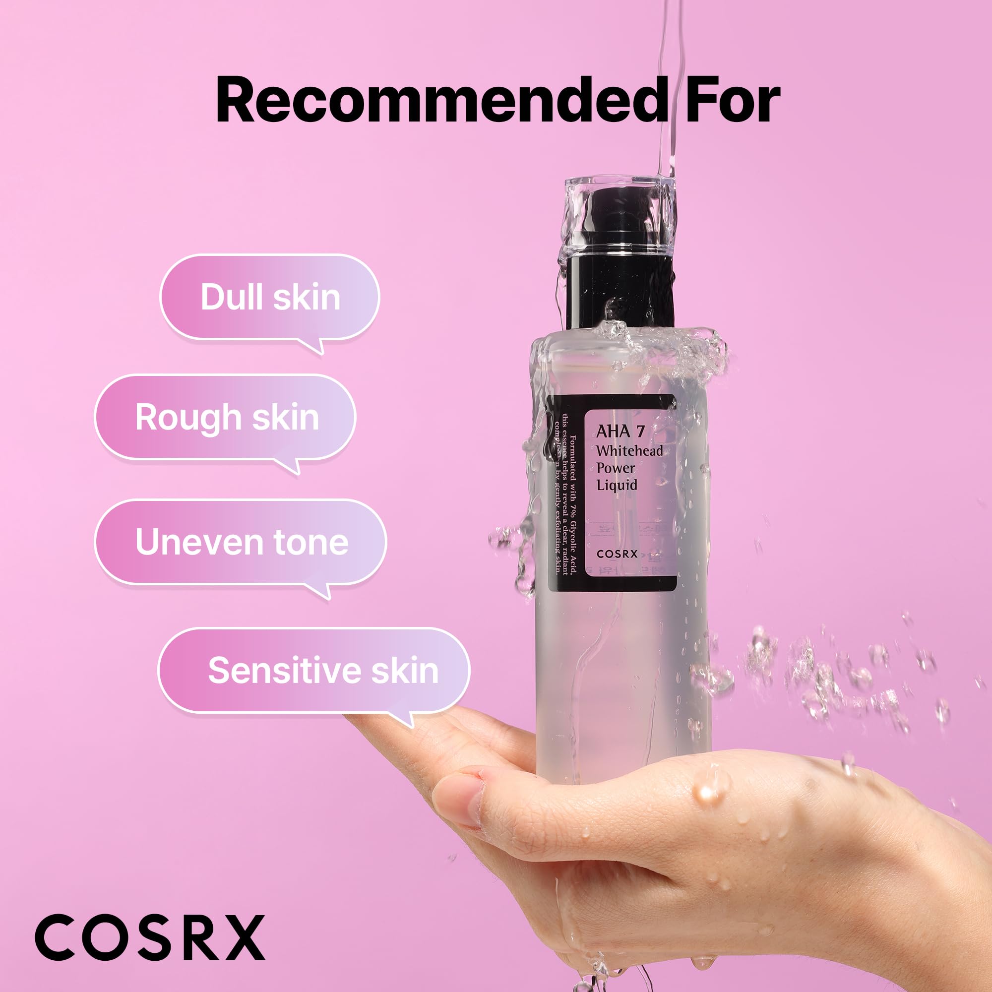 COSRX toner with cotton pad closeup for daily exfoliation use.
