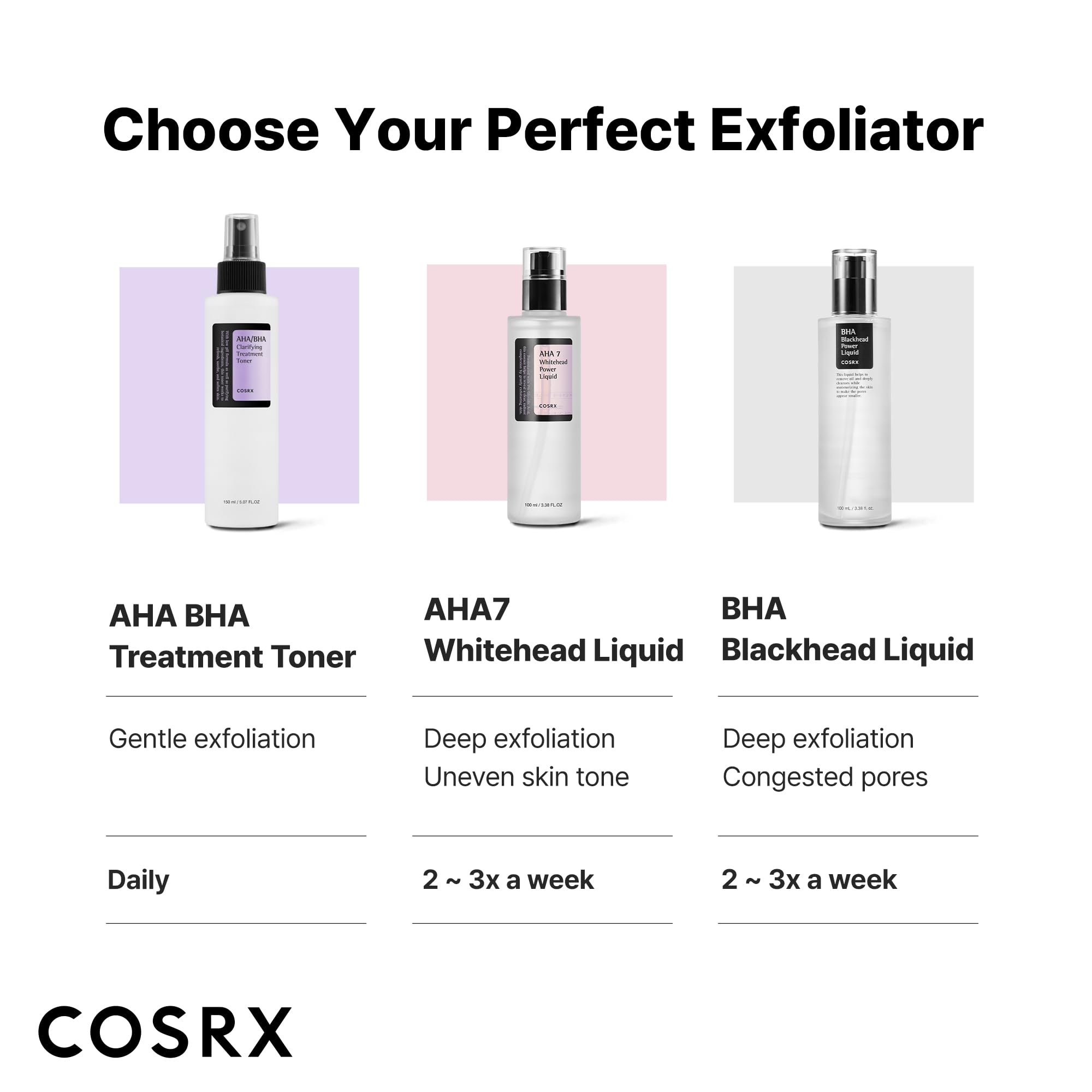 COSRX toner shown for face and body care routines.