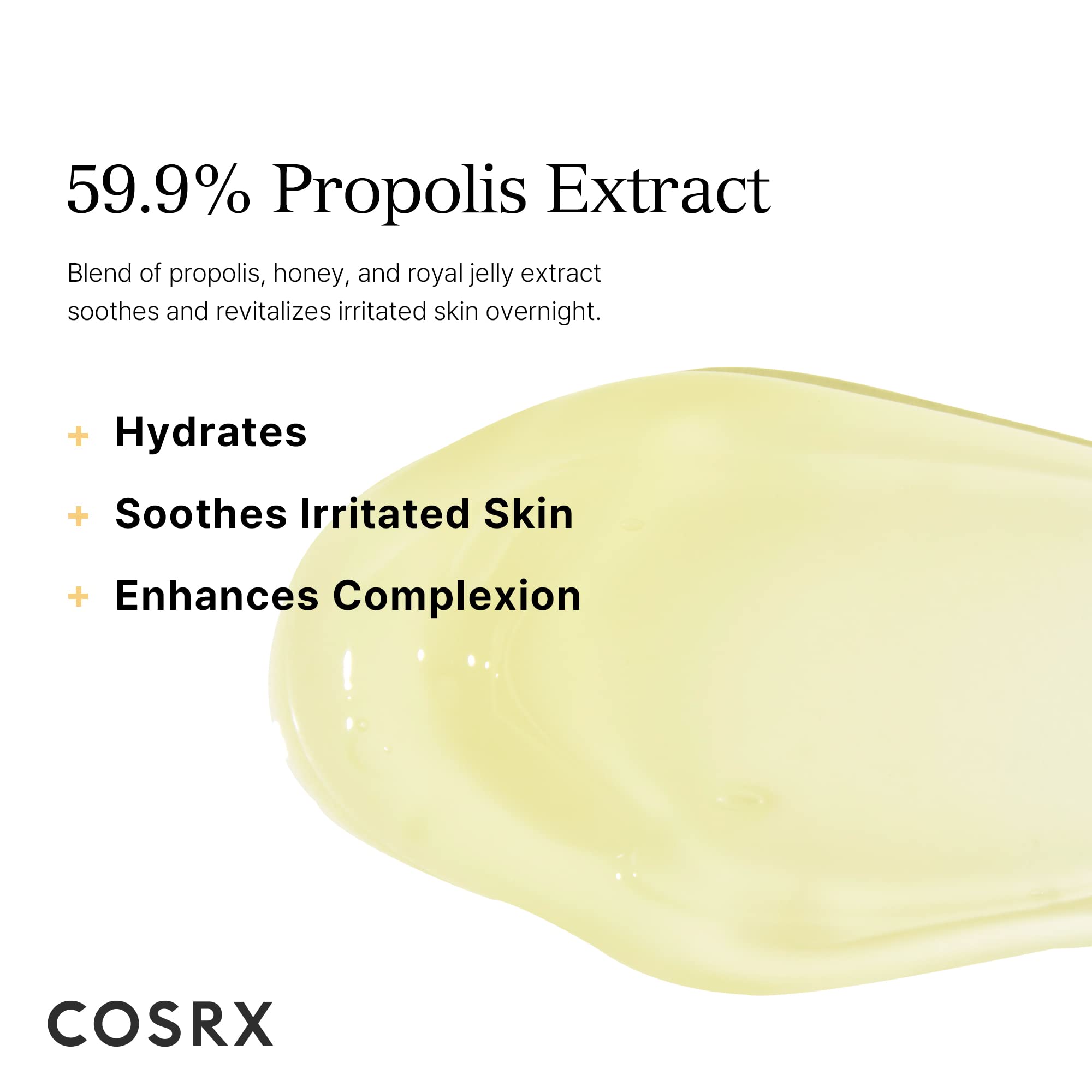 COSRX masque-nuit-propolis-miel-ultimate-absorption-rapide assure une absorption rapide pour la peau.
