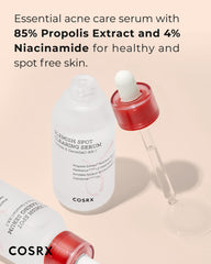 COSRX AC Collection Blemish Serum dropper for precise application on acne-prone skin.