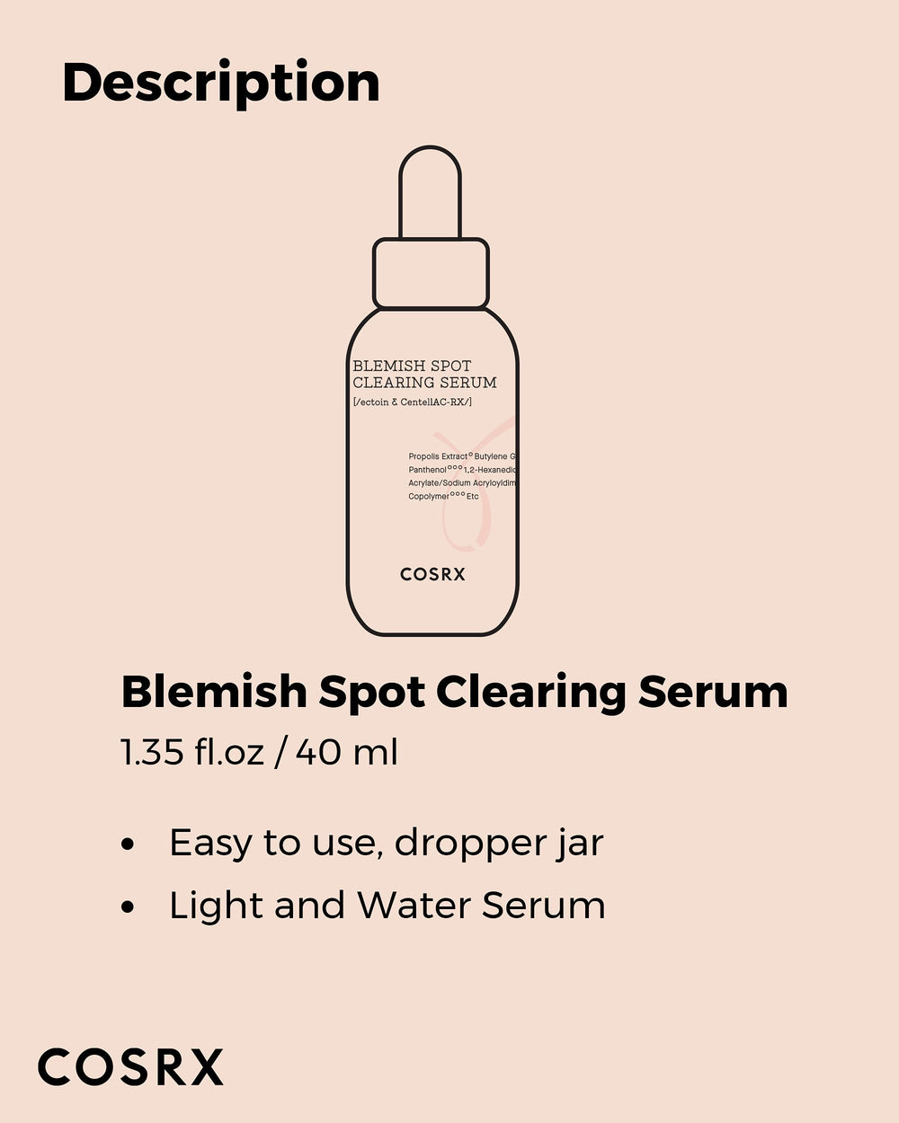 COSRX AC Collection serum on skin demonstrates quick absorption for blemish-prone skin.