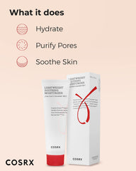 Cosrx AC Collection texture crème légère, application douce et absorption rapide.