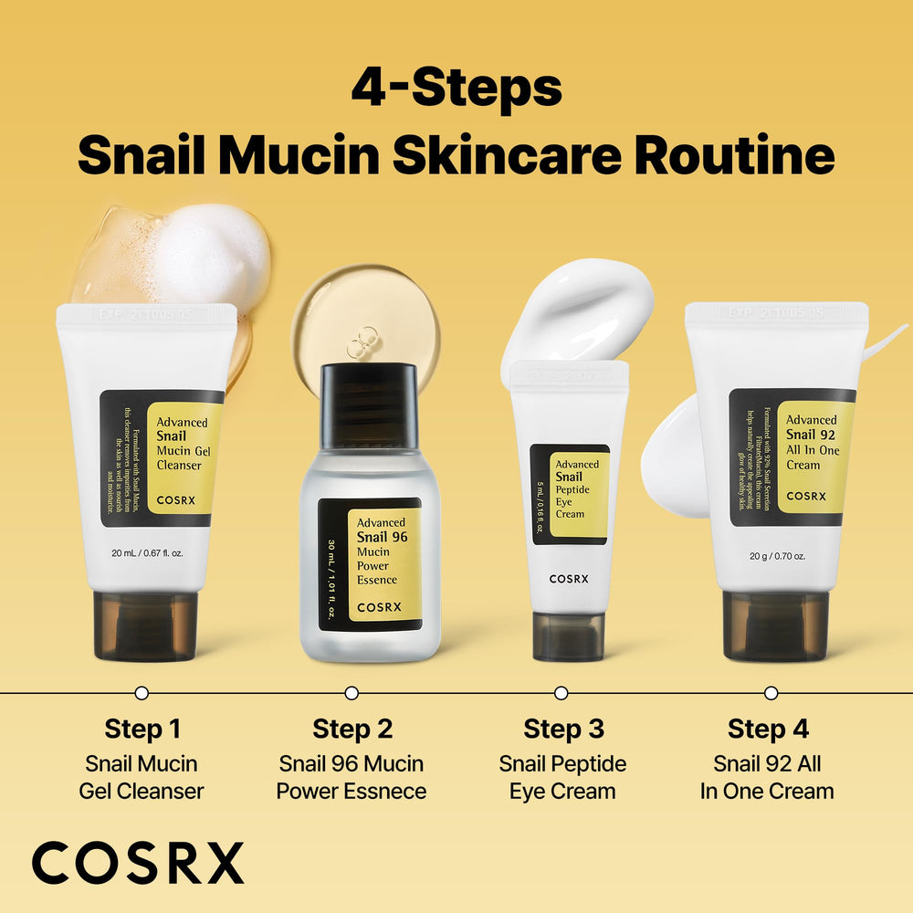 COSRX All About Snail Mucin Crème Contour Yeux, contient des peptides pour le regard.
