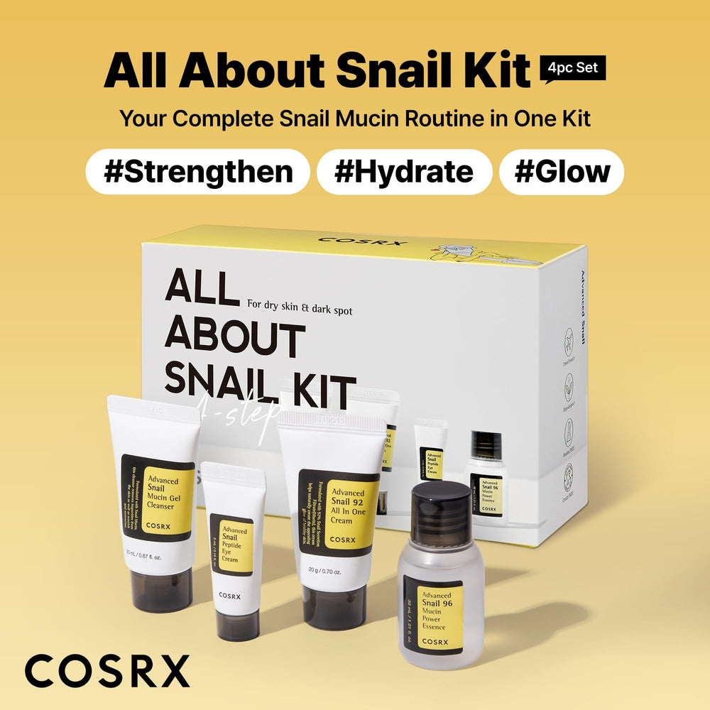 COSRX All About Snail Mucin Essence, absorption rapide et hydratation en profondeur.