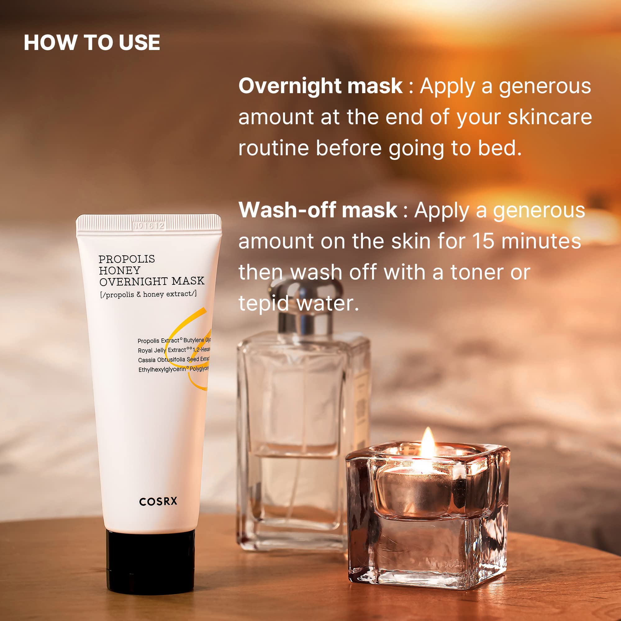 COSRX masque-nuit-propolis-miel-ultimate-bienfaits-naturels apaise délicatement les irritations.