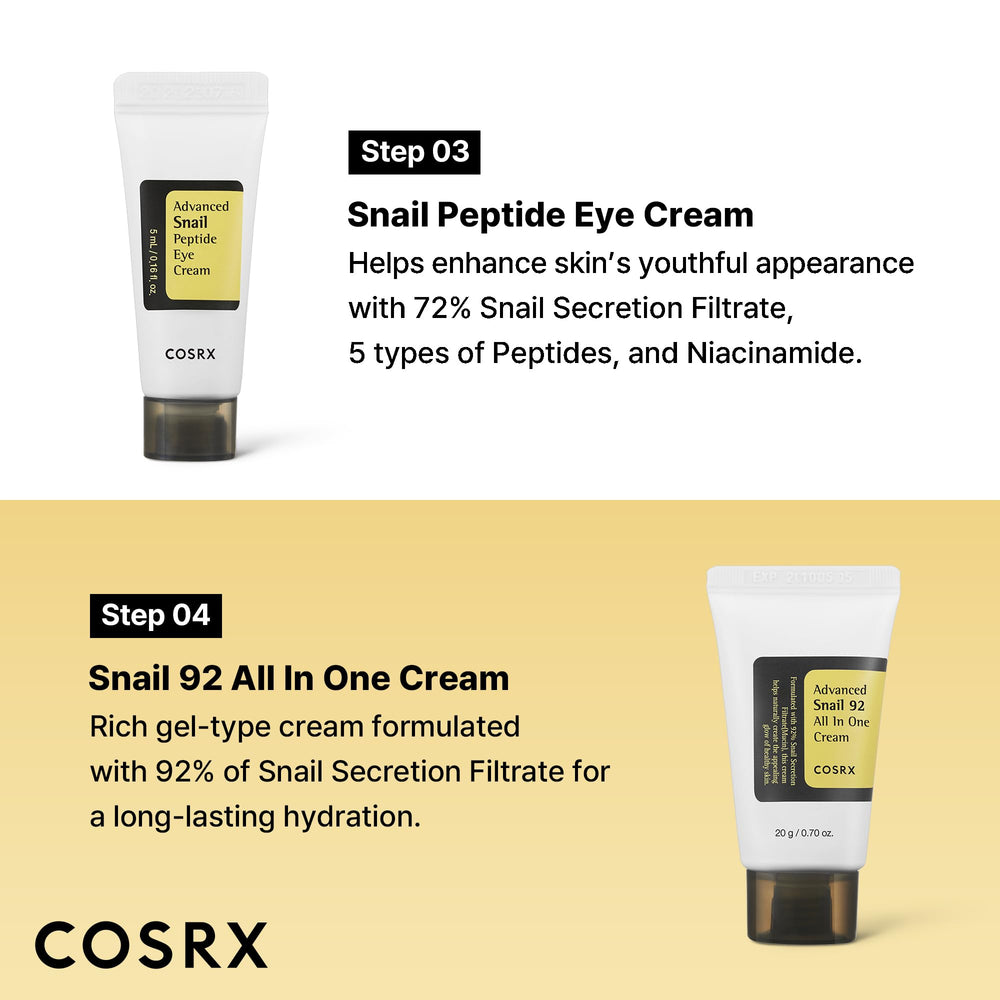 COSRX Coffret voyage All About Snail Mucin, emballage compact et pratique.