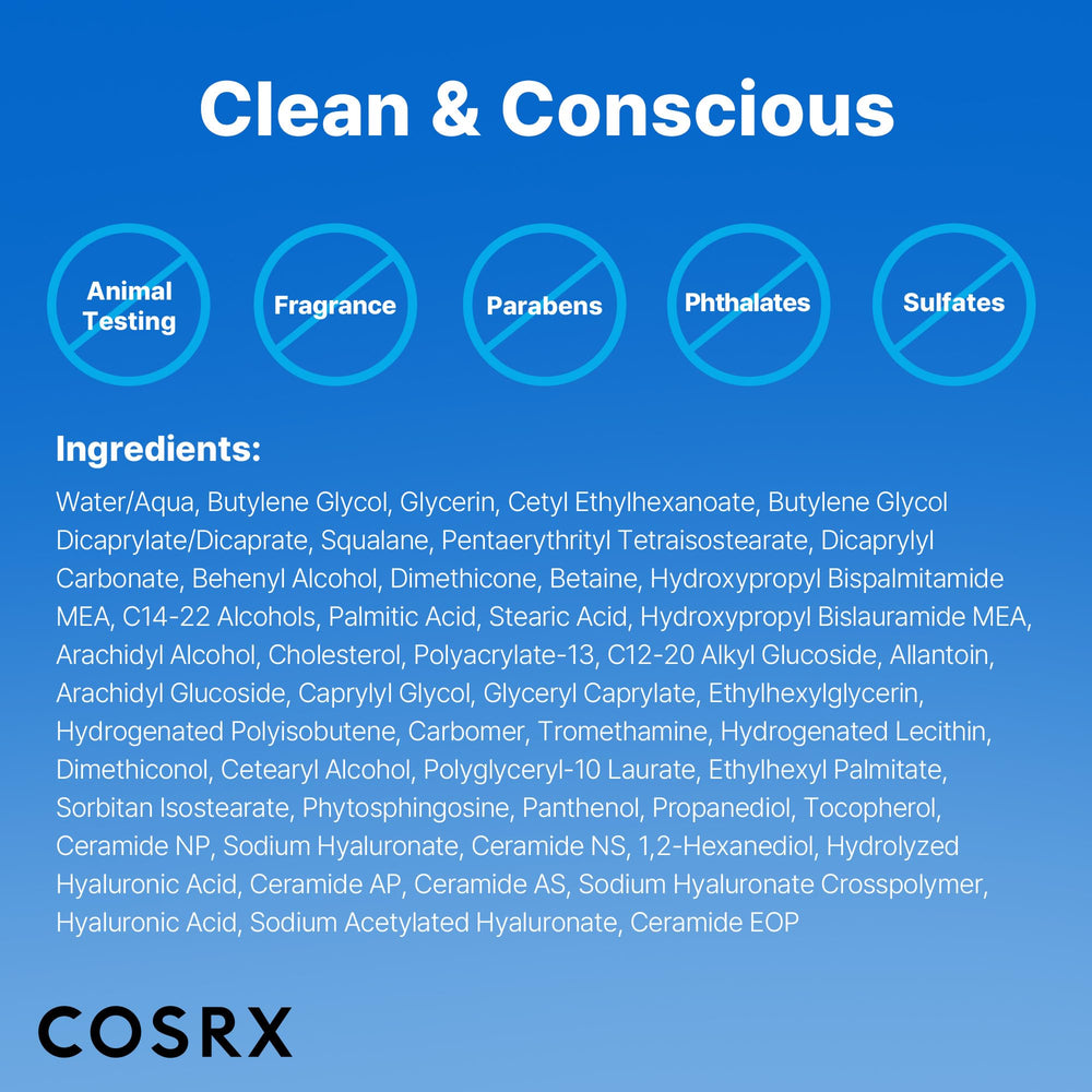 COSRX Crème barrière ceramides, emballage minimal et informatif.