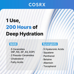 COSRX Crème barrière ceramides, ingrédients clés visibles sur l'emballage.