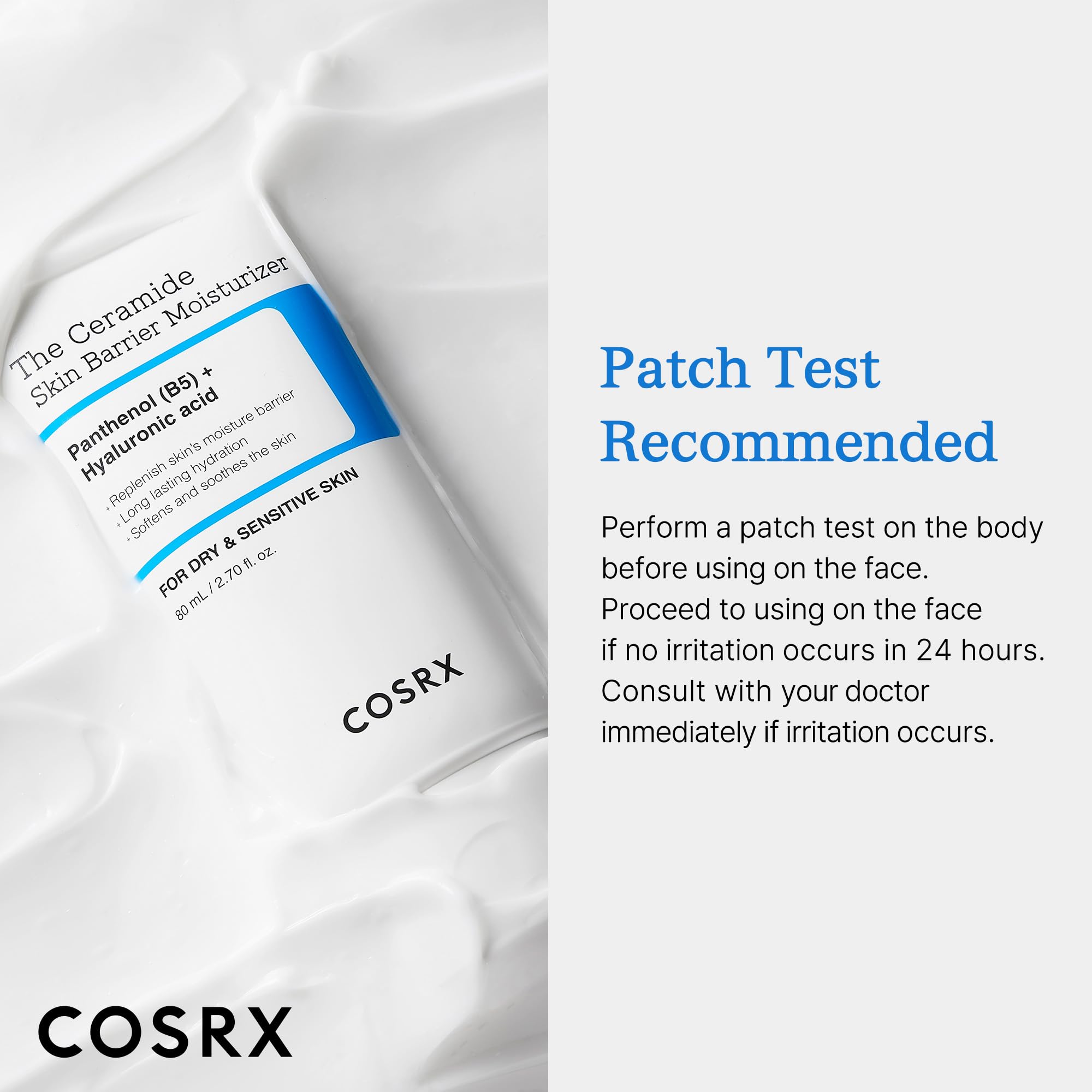 COSRX Crème barrière ceramides, convient à tous les types de peau.