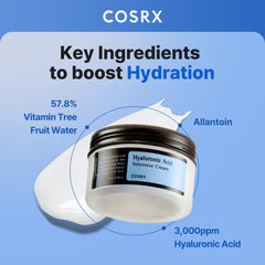 COSRX Crème Hyaluronique texture crème riche sur peau prête à hydrater.