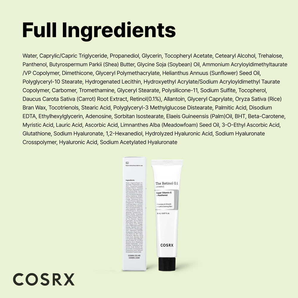 COSRX Crème Rétinol 0,1% – usage jour et nuit sur peau sensible