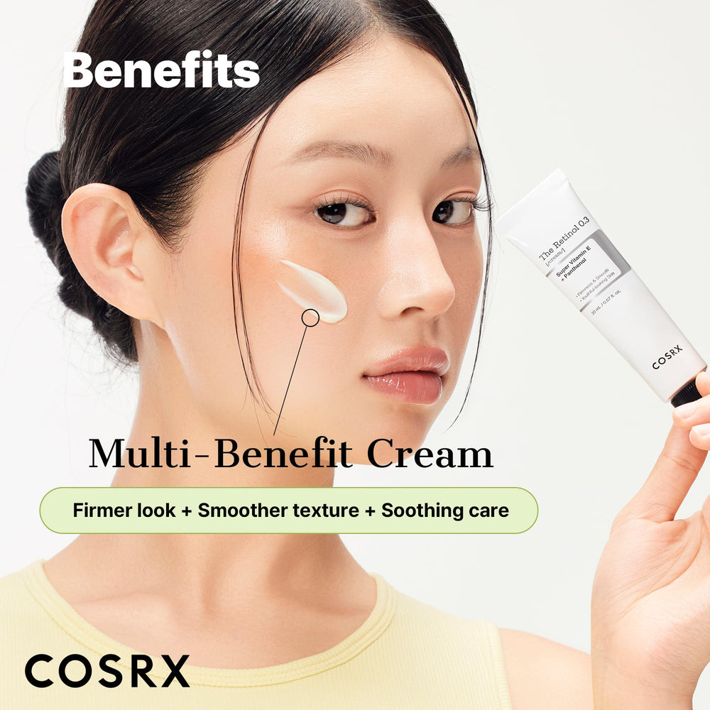 COSRX Crème visage texture onctueuse, absorption rapide sans film gras.