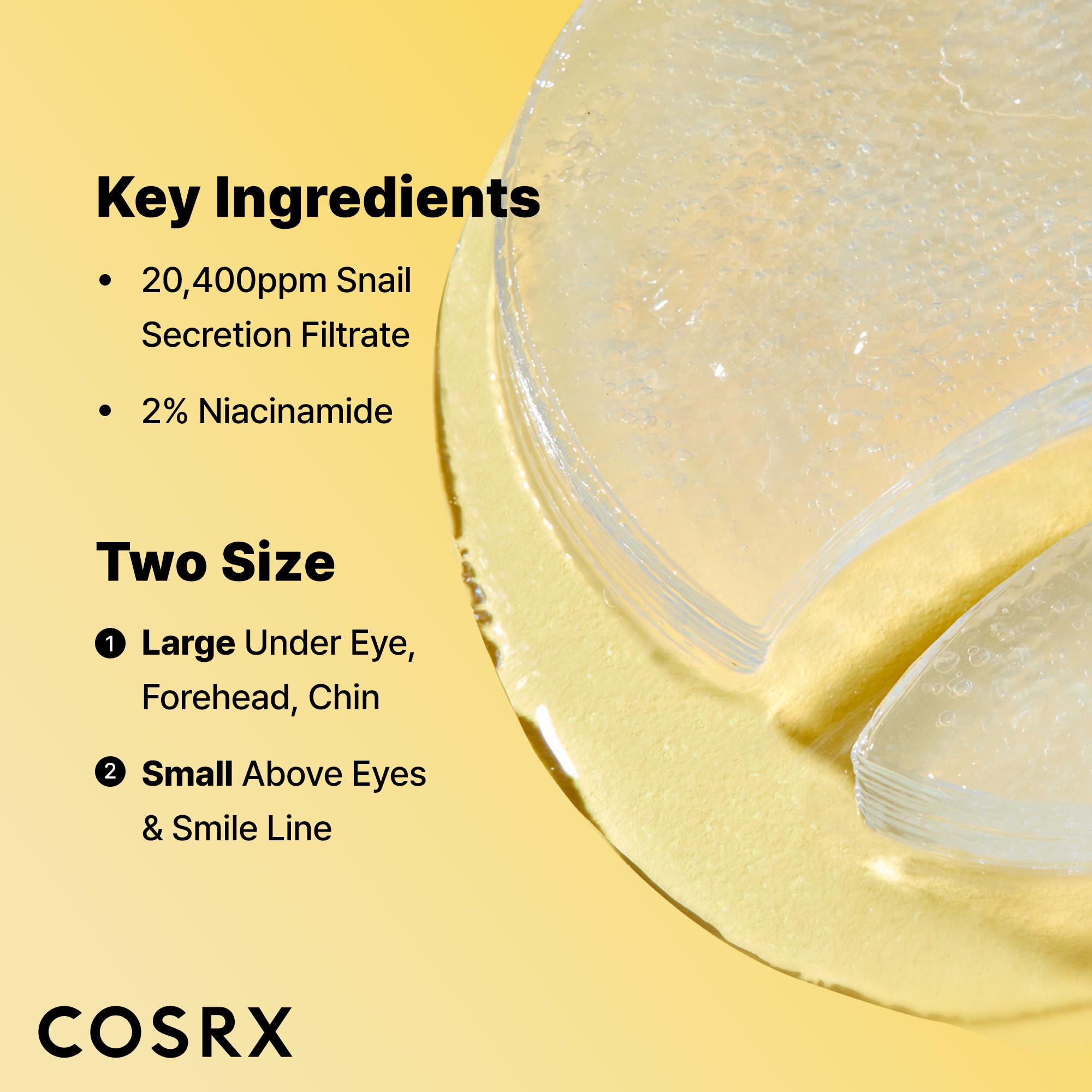 Cosrx masque yeux: deux tailles pour un ajustement précis