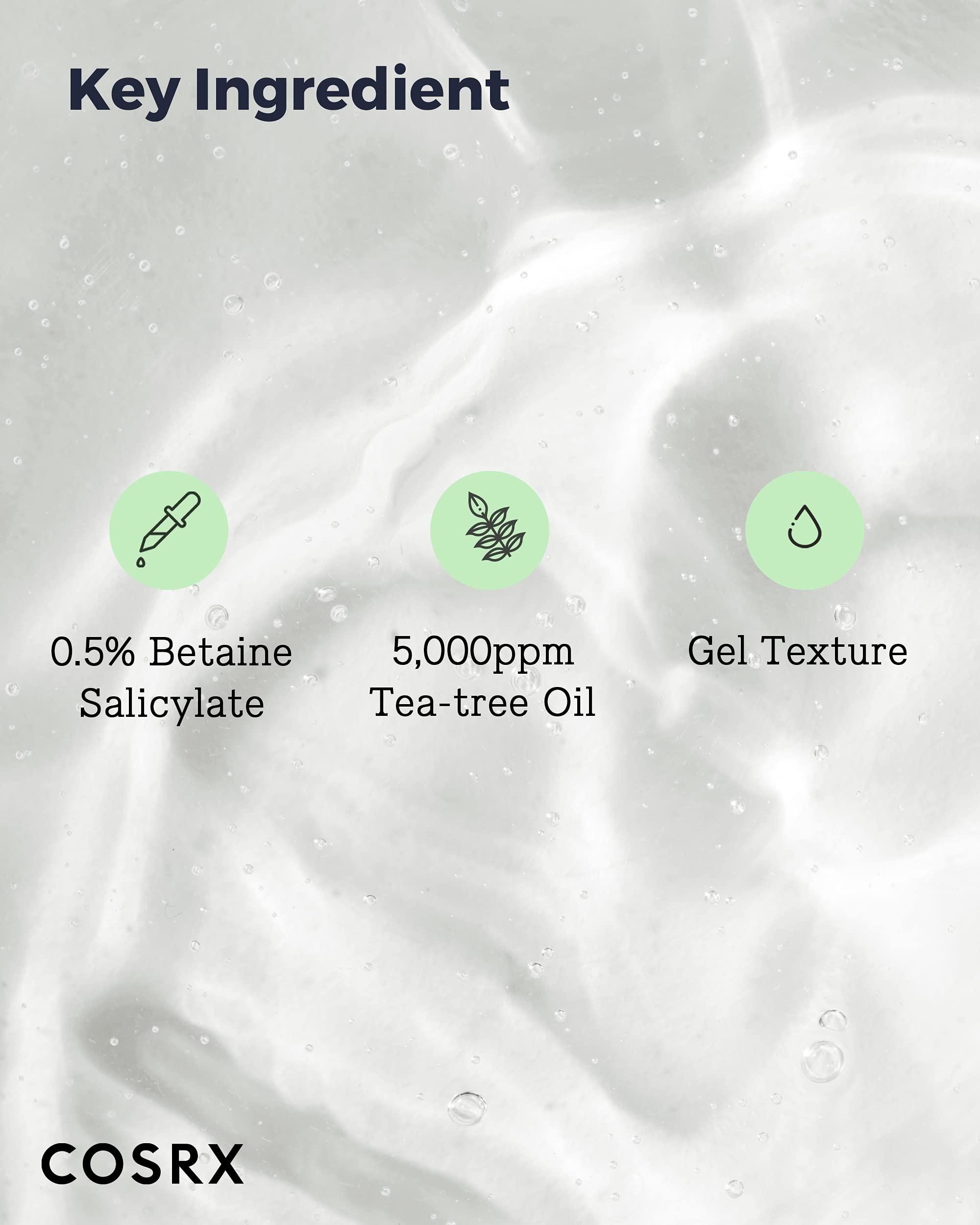COSRX gel nettoyant pH faible, texture gel légère idéale pour le nettoyage quotidien.
