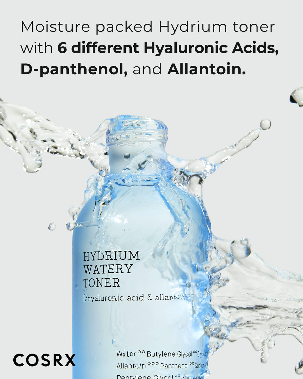 COSRX Hydrium Watery Toner, etiquette claire facilitant l identification