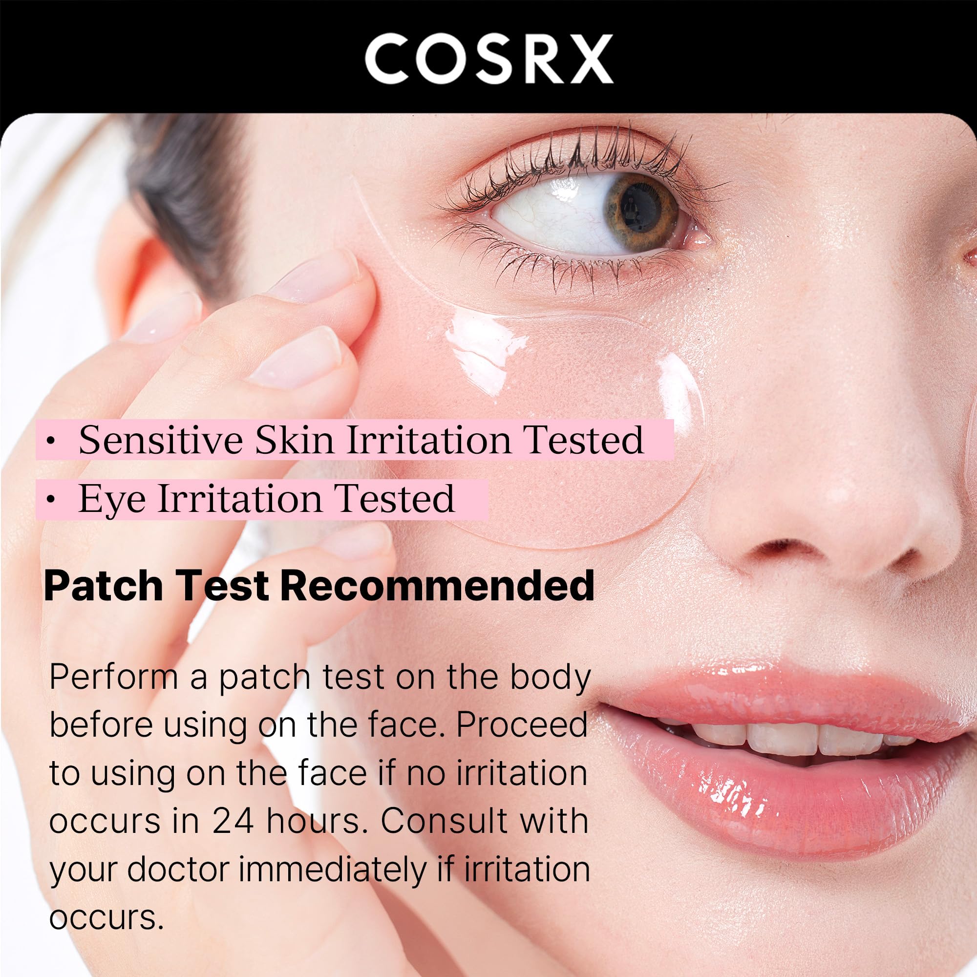 COSRX ingredients hyaluronique cyanocobalamine: hydratation et douceur autour des yeux.