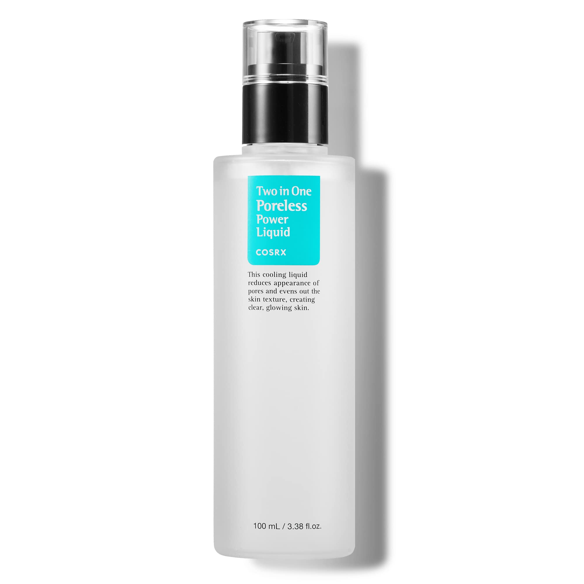 COSRX Liquide Deux-en-Un pour pores serrés, flacon visible, effet resserrant les pores.