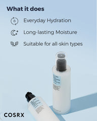 COSRX lotion sèche hydratation quotidienne: soin simple matin et soir.