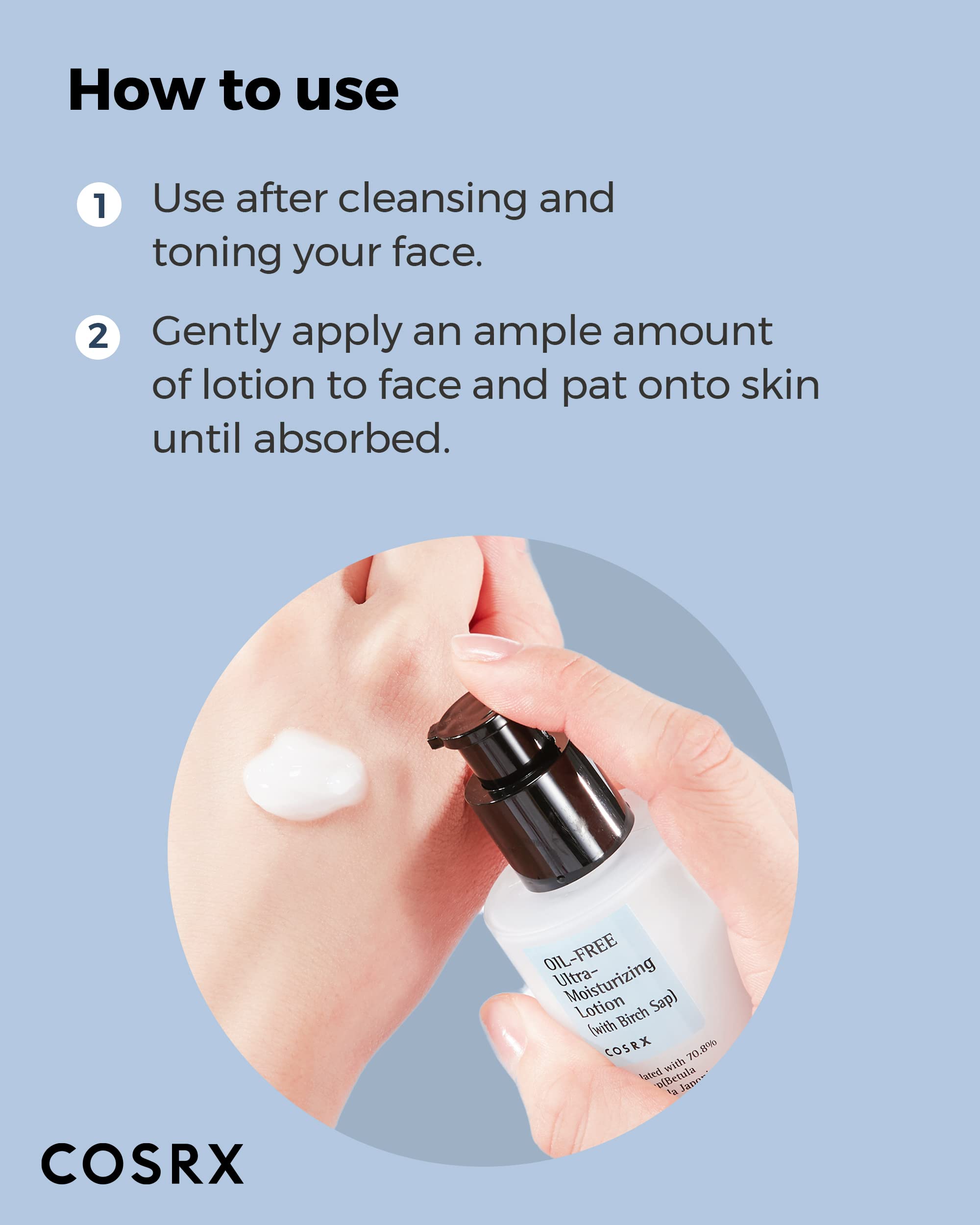 COSRX lotion sèche testée dermatologiquement: adaptée aux peaux sensibles.