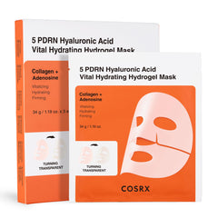 Cosrx masque hydrogel 5PDRN sur boîte, hydratation en profondeur