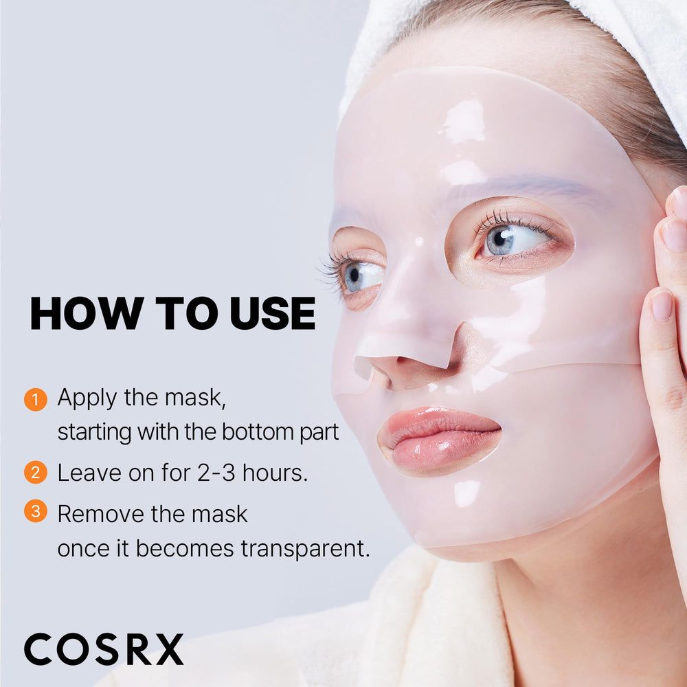 COSRX masque hydrogel alpha-arbutin usage nuit, réveil peau plus lumineuse.