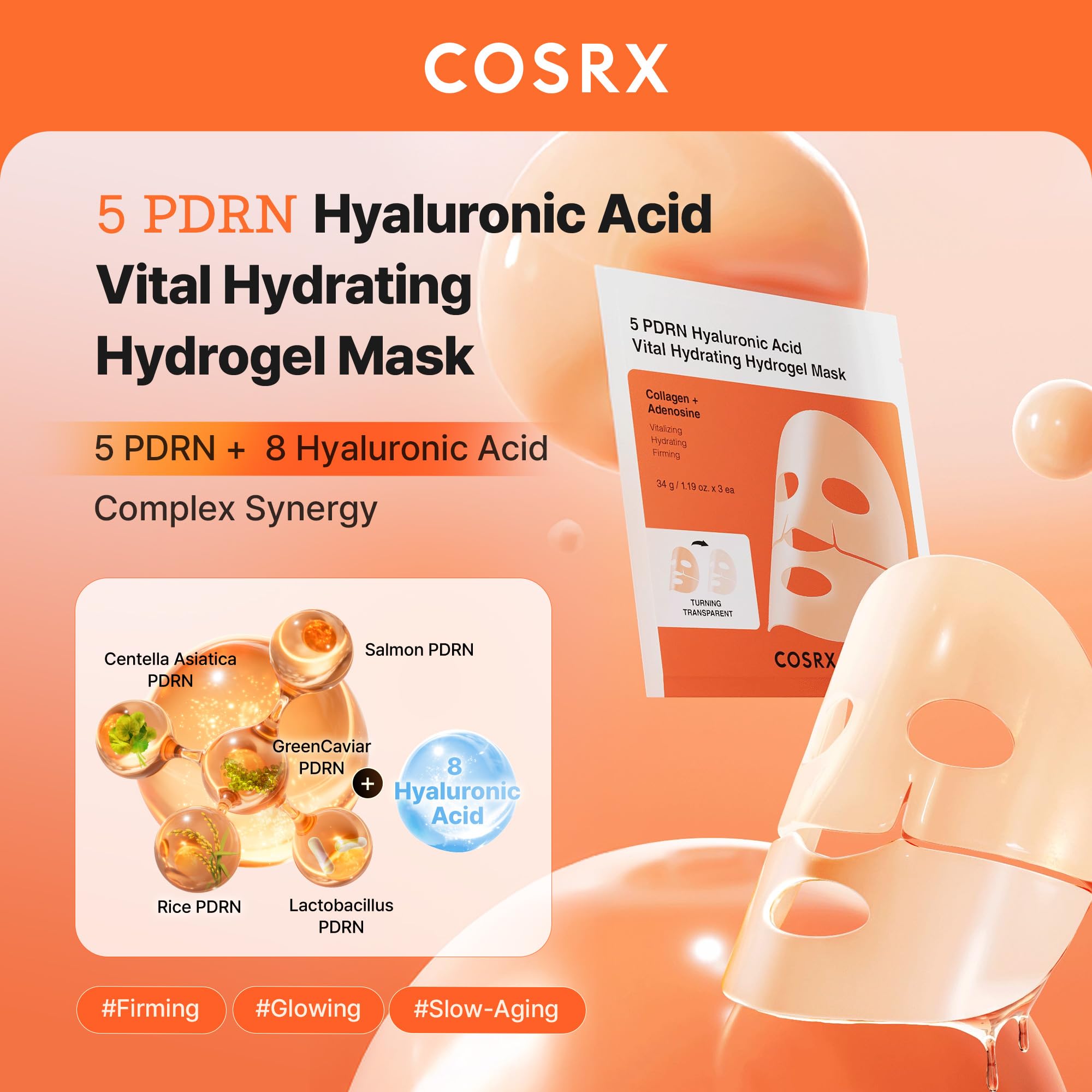 Texture du masque hydrogel Cosrx prête à l’application