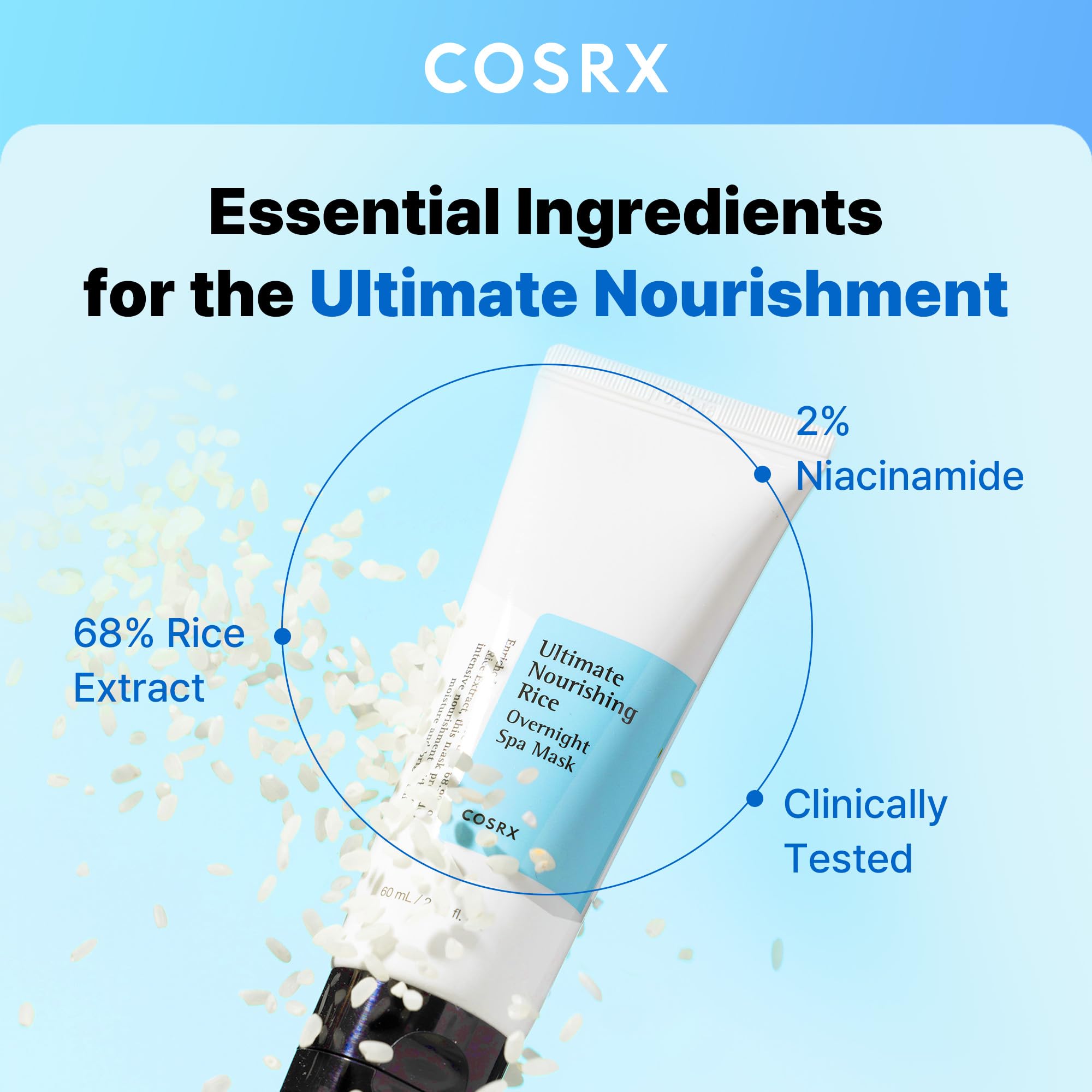 COSRX Masque Nuit Nourrissant: texture crème onctueuse pour peau douce au réveil.
