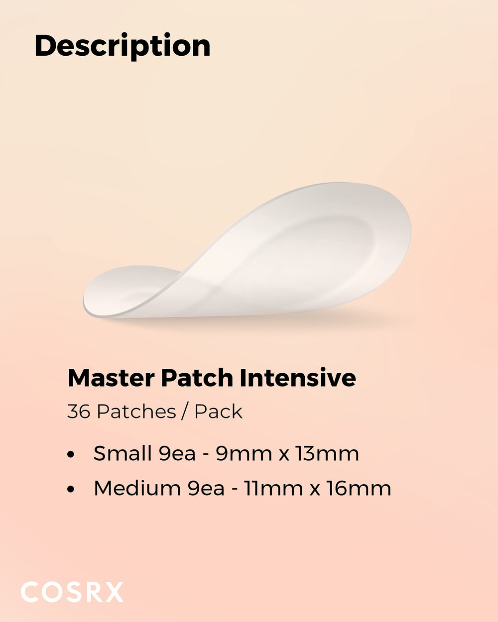 COSRX Master Patch Intensive – paquet de 90 patchs pour deux tailles moyennes et grandes.