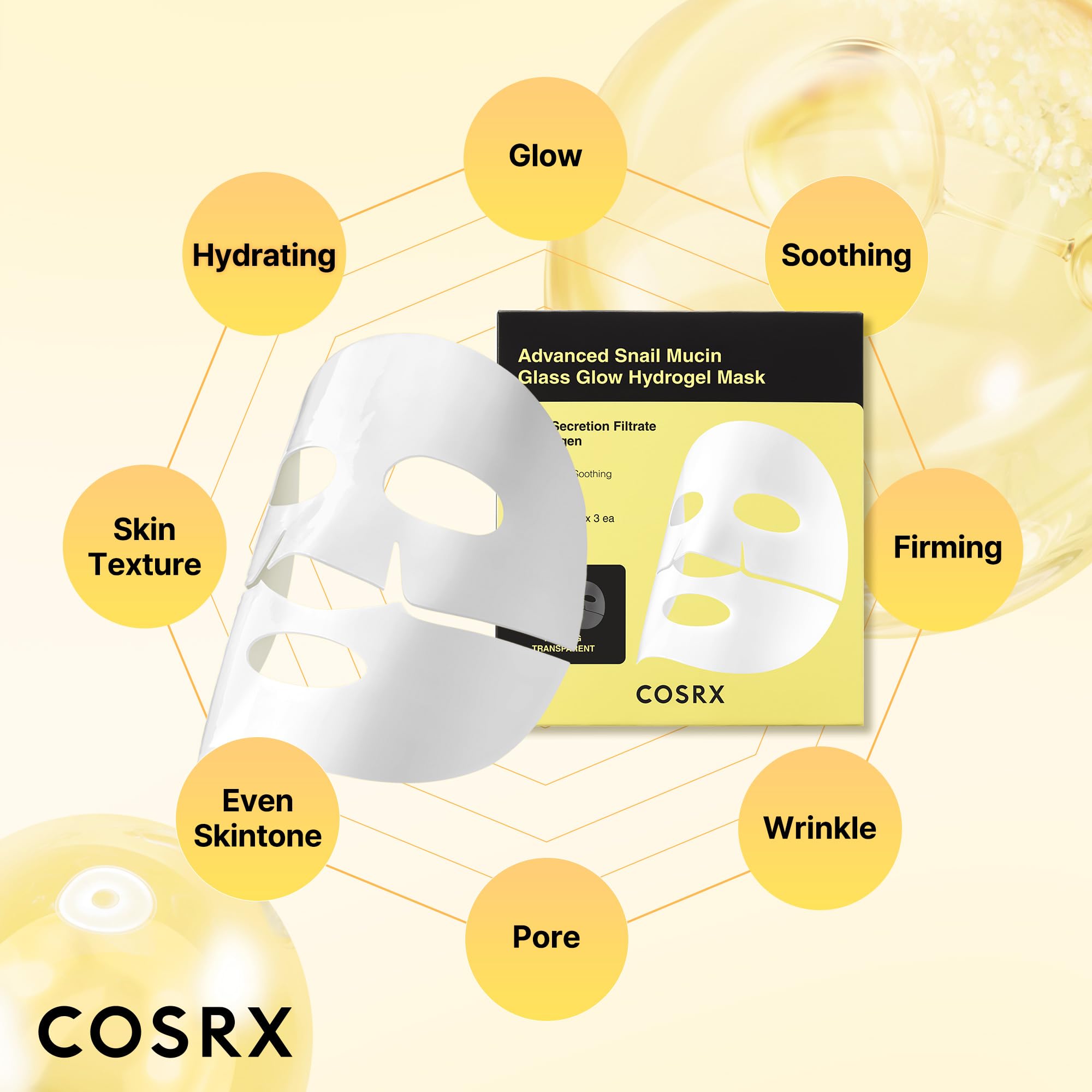 COSRX masque hydrogel après utilisation, teint lumineux au réveil